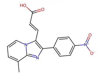 3-[8-Methyl-2-(4-nitrophenyl)imidazo[1,2-a]pyridin-3-yl]prop-2-enoic acid structure