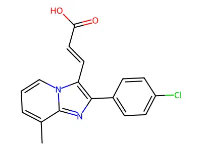 3-[2-(4-Chlorophenyl)-8-methylimidazo[1,2-a]pyridin-3-yl]prop-2-enoic acid structure