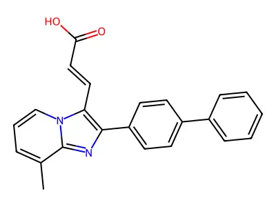 3-(2-([1,1'-Biphenyl]-4-yl)-8-methylimidazo[1,2-a]pyridin-3-yl)acrylic acid structure