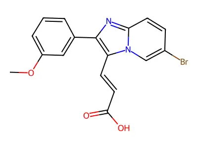 3-[6-Bromo-2-(3-methoxyphenyl)imidazo[1,2-a]pyridin-3-yl]prop-2-enoic acid structure