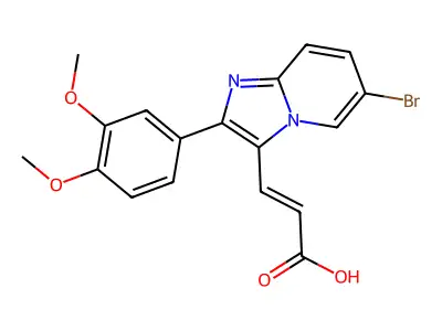 3-[6-Bromo-2-(3,4-dimethoxyphenyl)imidazo[1,2-a]pyridin-3-yl]acrylic acid structure