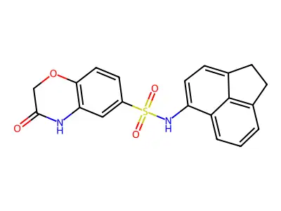 N-(1,2-dihydroacenaphthylen-5-yl)-3-oxo-4H-1,4-benzoxazine-6-sulfonamide structure