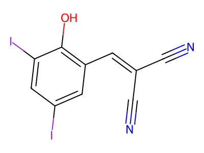 2-((2-Hydroxy-3,5-diiodophenyl)methylene)propanedinitrile structure