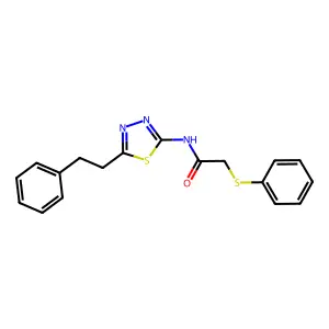 N-[5-(2-phenylethyl)-1,3,4-thiadiazol-2-yl]-2-(phenylsulfanyl)acetamide structure