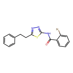 2-bromo-N-[5-(2-phenylethyl)-1,3,4-thiadiazol-2-yl]benzamide structure