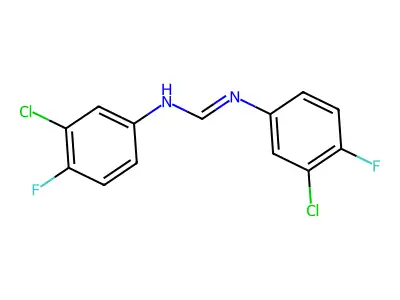 N,N'-bis(3-chloro-4-fluorophenyl)methanimidamide structure