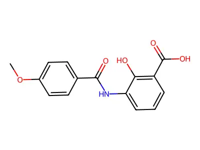 2-Hydroxy-3-{[(4-methoxyphenyl)carbonyl]amino}benzoic acid structure