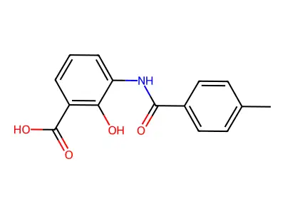 2-Hydroxy-3-{[(4-methylphenyl)carbonyl]amino}benzoic acid structure