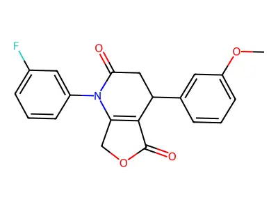 1-(3-fluorophenyl)-4-(3-methoxyphenyl)-4,7-dihydrofuro[3,4-b]pyridine-2,5(1H,3H)-dione structure