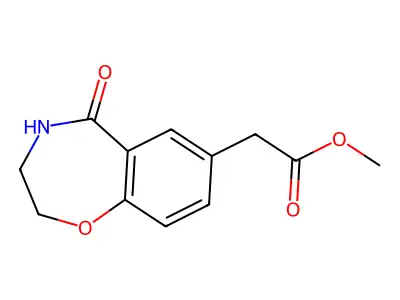 1,4-Benzoxazepine-7-acetic acid, 2,3,4,5-tetrahydro-5-oxo-, methyl ester structure