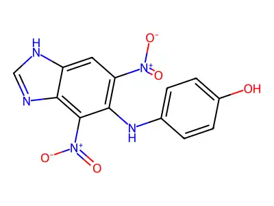 Phenol, 4-((4,6-dinitro-1H-benzimidazol-5-yl)amino)- structure