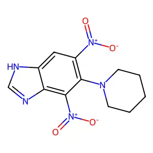1H-Benzimidazole, 4,6-dinitro-5-(1-piperidinyl)- structure