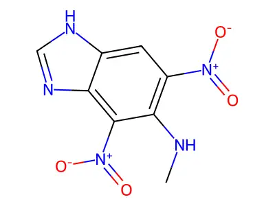 1H-Benzimidazol-5-amine, 4,6-dinitro-N-methyl- structure