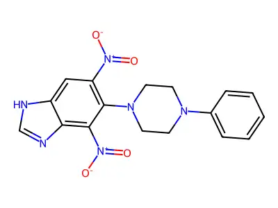 1H-Benzimidazole, 4,6-dinitro-5-(4-phenyl-1-piperazinyl)- structure
