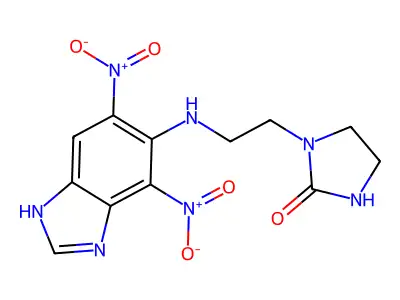 2-Imidazolidinone, 1-(2-((4,6-dinitro-1H-benzimidazol-5-yl)amino)ethyl)- structure