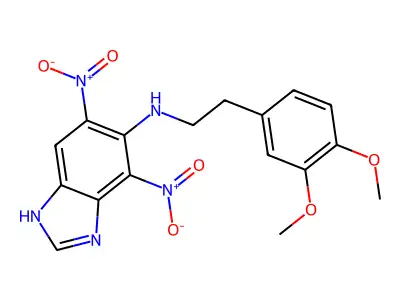 1H-Benzimidazol-5-amine, N-(2-(3,4-dimethoxyphenyl)ethyl)-4,6-dinitro- structure