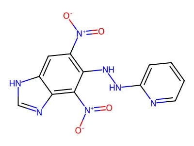 2(1H)-Pyridinone, (4,6-dinitro-1H-benzimidazol-5-yl)hydrazone structure