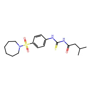N-((4-(azepan-1-ylsulfonyl)phenyl)carbamothioyl)-3-methylbutanamide structure