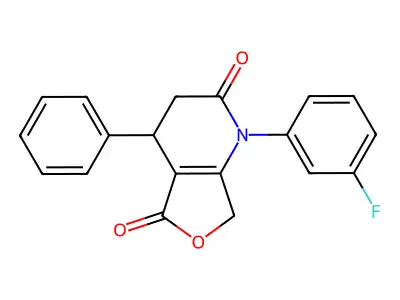 1-(3-fluorophenyl)-4-phenyl-4,7-dihydrofuro[3,4-b]pyridine-2,5(1H,3H)-dione structure