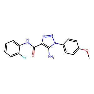 5-amino-N-(2-fluorophenyl)-1-(4-methoxyphenyl)-1H-1,2,3-triazole-4-carboxamide structure