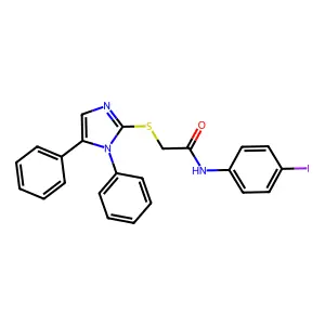 2-(1,5-diphenylimidazol-2-yl)sulfanyl-N-(4-iodophenyl)acetamide structure
