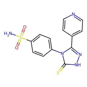 4-(3-pyridin-4-yl-5-sulfanylidene-1H-1,2,4-triazol-4-yl)benzenesulfonamide structure