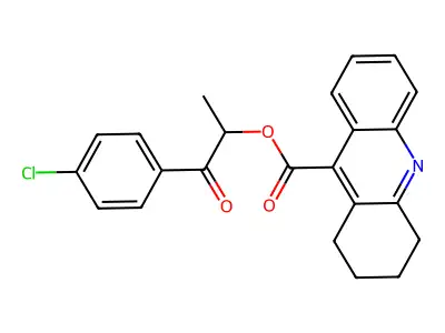 1-(4-Chlorophenyl)-1-oxopropan-2-yl 1,2,3,4-tetrahydroacridine-9-carboxylate structure