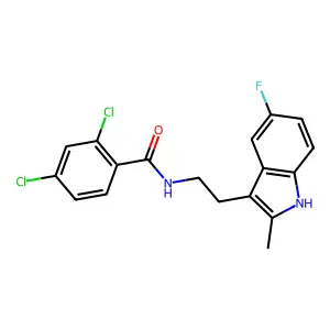 2,4-dichloro-N-[2-(5-fluoro-2-methyl-1H-indol-3-yl)ethyl]benzamide structure