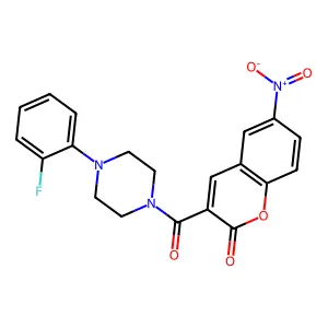 3-[4-(2-fluorophenyl)piperazine-1-carbonyl]-6-nitro-2H-chromen-2-one structure