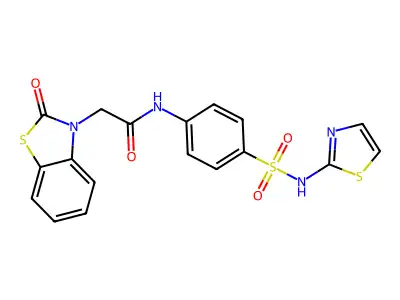 2-(2-oxo-1,3-benzothiazol-3-yl)-N-[4-(1,3-thiazol-2-ylsulfamoyl)phenyl]acetamide structure