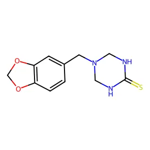 5-(1,3-Benzodioxol-5-ylmethyl)-1,3,5-triazinane-2-thione structure