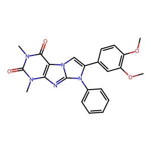 7-(3,4-dimethoxyphenyl)-1,3-dimethyl-8-phenyl-1H-imidazo[2,1-f]purine-2,4(3H,8H)-dione structure