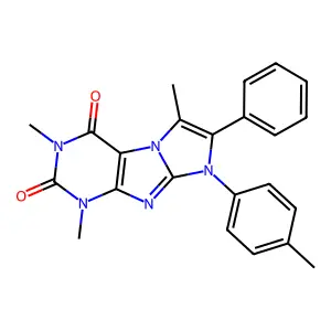 2,4,8-Trimethyl-6-(4-methylphenyl)-7-phenylpurino[7,8-a]imidazole-1,3-dione structure