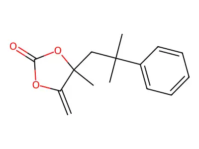 1,3-Dioxolan-2-one, 4-methyl-5-methylene-4-(2-methyl-2-phenylpropyl)- structure