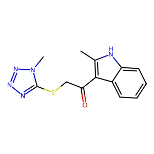 1-Ethanone, 1-(2-methyl-1H-indol-3-yl)-2-[(1-methyl-1H-1,2,3,4-tetrazol-5-yl)thio]- structure