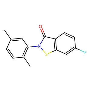 2-(2,5-Dimethylphenyl)-6-fluoro-1,2-benzothiazol-3-one structure