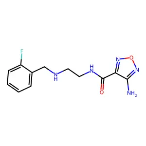 4-amino-N-{2-[(2-fluorobenzyl)amino]ethyl}-1,2,5-oxadiazole-3-carboxamide structure
