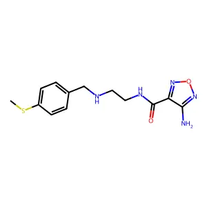 4-amino-N-(2-{[4-(methylsulfanyl)benzyl]amino}ethyl)-1,2,5-oxadiazole-3-carboxamide structure
