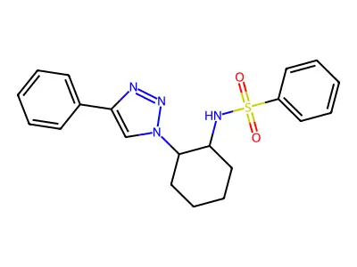 N-[2-(4-phenyl-1H-1,2,3-triazol-1-yl)cyclohexyl]benzenesulfonamide structure