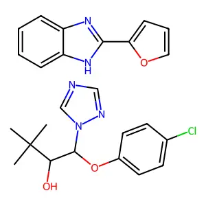 1H-1,2,4-Triazole-1-ethanol, beta-(4-chlorophenoxy)-alpha-(1,1-dimethylethyl)-, mixt. with 2-(2-furanyl)-1H-benzimidazole structure