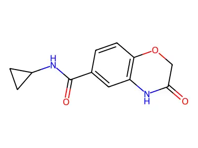 N-cyclopropyl-3-oxo-3,4-dihydro-2H-1,4-benzoxazine-6-carboxamide structure