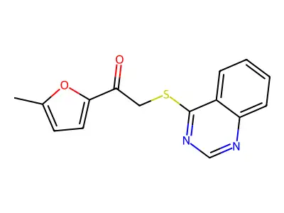 1-(5-Methylfuran-2-yl)-2-quinazolin-4-ylsulfanylethanone structure