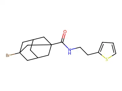 3-bromo-N-(2-thiophen-2-ylethyl)adamantane-1-carboxamide structure