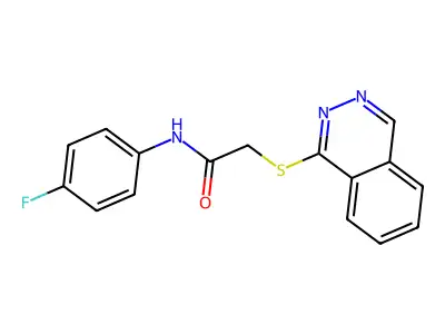 N-(4-fluorophenyl)-2-phthalazin-1-ylsulfanylacetamide structure