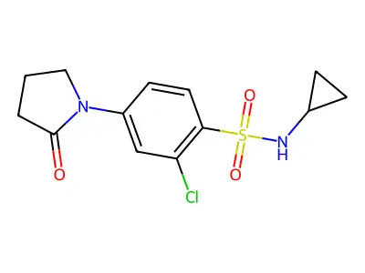 2-chloro-N-cyclopropyl-4-(2-oxopyrrolidin-1-yl)benzenesulfonamide structure