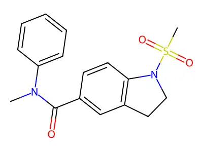 N-methyl-1-methylsulfonyl-N-phenyl-2,3-dihydroindole-5-carboxamide structure