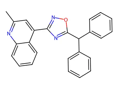 4-[5-(Diphenylmethyl)-1,2,4-oxadiazol-3-yl]-2-methylquinoline structure