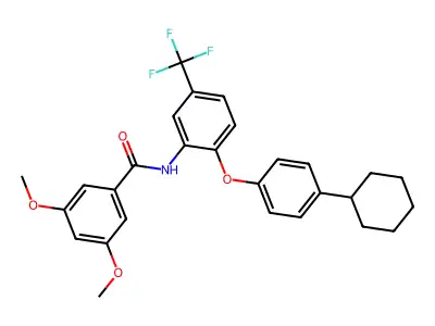 N-[2-(4-cyclohexylphenoxy)-5-(trifluoromethyl)phenyl]-3,5-dimethoxybenzamide structure