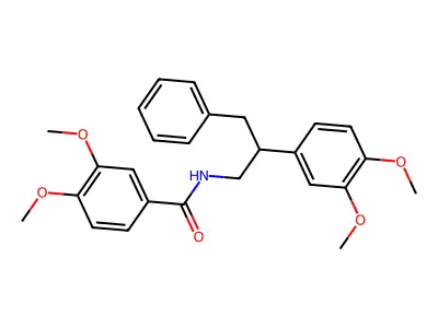 N-[2-(3,4-dimethoxyphenyl)-3-phenylpropyl]-3,4-dimethoxybenzamide structure
