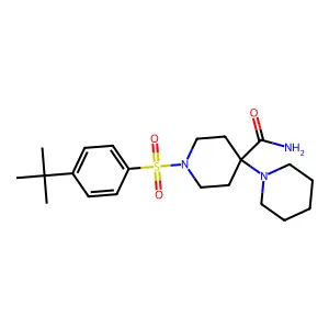 1-(4-Tert-butylphenyl)sulfonyl-4-piperidin-1-ylpiperidine-4-carboxamide structure